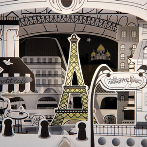 Tarjetas para colorear "3D Color City - Paris" - Mini Labo