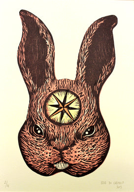 Conejo brújula - Xilografía - Iria do Castelo (2013)
