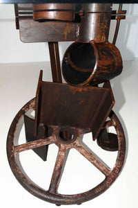 Mesa dos patas hierro reciclado "Única" -Benito Freire